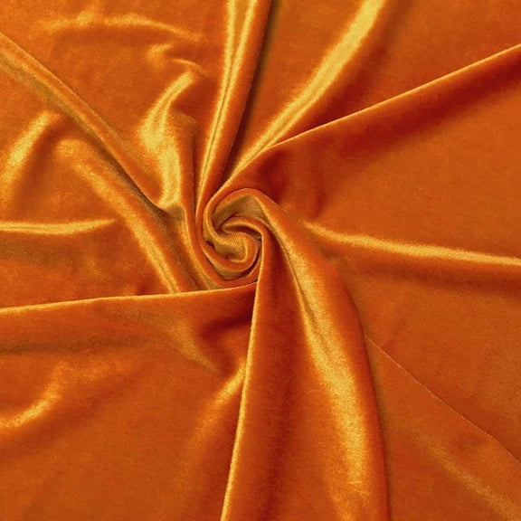 FWD 60" Spandex Polyester Blend Velvet Sewing & Craft Fabric By the Yard, Orange