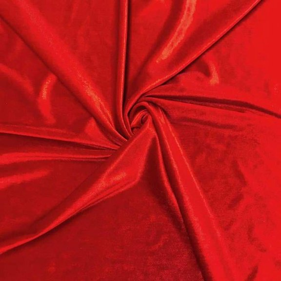 FWD 60" Spandex Polyester Blend Velvet Sewing & Craft Fabric By the Yard, Red