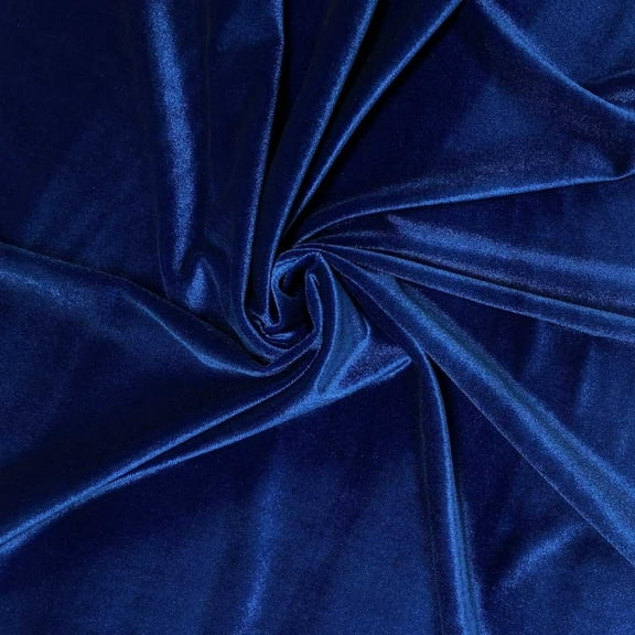 FWD 60" Spandex Polyester Blend Velvet Sewing & Craft Fabric By the Yard, Royal Blue