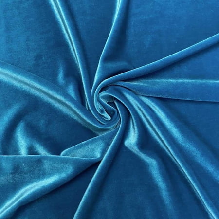 FWD 60" Spandex Polyester Blend Velvet Sewing & Craft Fabric By the Yard, Turquoise