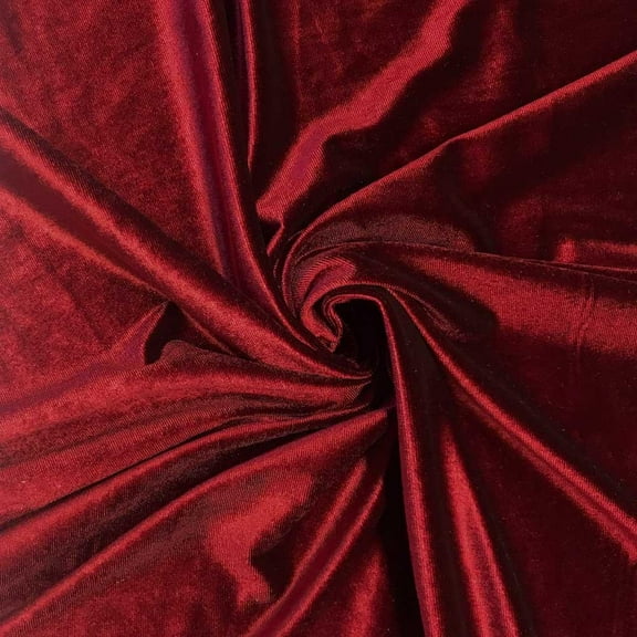 FWD 60" Spandex Polyester Blend Velvet Sewing & Craft Fabric By the Yard, Wine