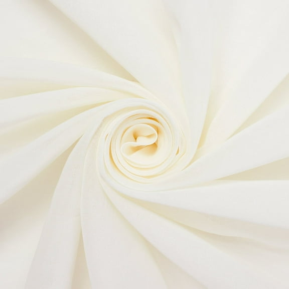 FWD Cotton Voile Lightweight Hypoallergenic Natural Sheer 58" Machine Washable Fabric By The Yard For Sewing, Crafts, Quilting, & Decor (Off White, 5 Yards)