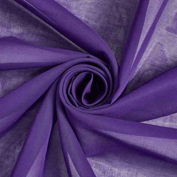 FWD Cotton Voile Lightweight Hypoallergenic Natural Sheer 58" Machine Washable Fabric By The Yard For Sewing, Crafts, Quilting, & Decor (Purple, 5 Yards)