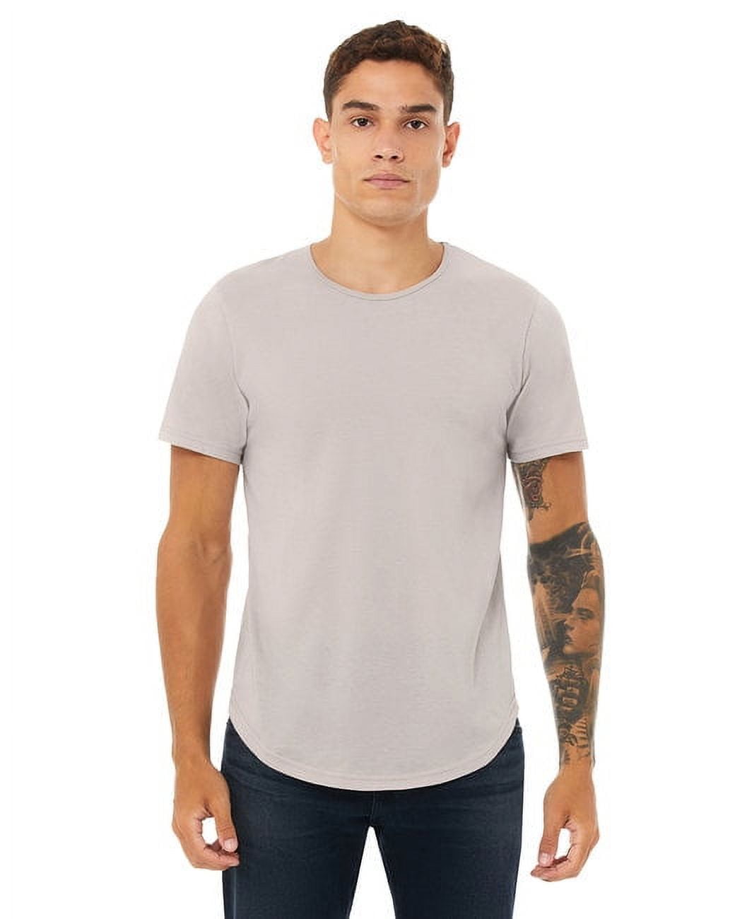 FWD Fashion Men's Curved Hem Short Sleeve T-Shirt HEATHR COOL GREY XL 