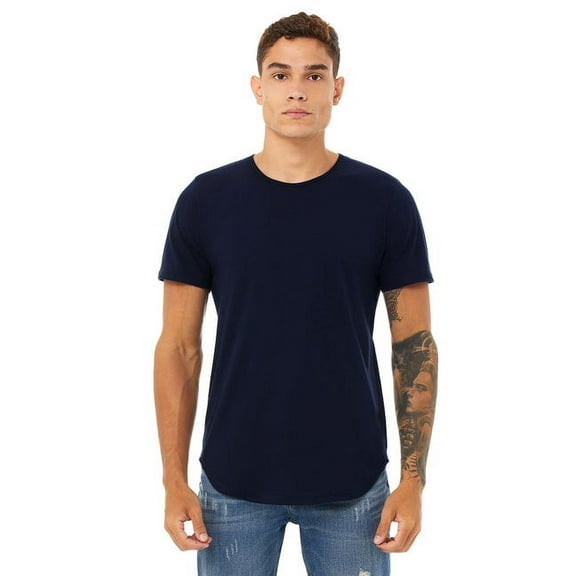FWD Fashion Men's Curved Hem Short Sleeve T-Shirt NAVY XL