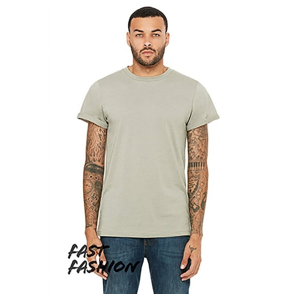 FWD Fashion Unisex Jersey Rolled Cuff T-Shirt - BLACK - XS(D0102H7KX38.)