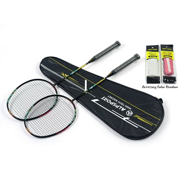 FWFS 4U Full Carbon Badminton Racket - Free Bag, Grip Tape, High Elastic Shaft (Taichi Symbol), Pro Offensive-Defensive Balance for Training & Competitions