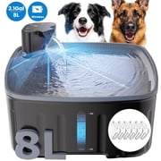 FURCLAN 2.2Gal/8L Wireless Dog Water Fountain, Pet Fountain for Cat/Big Dog with Motion Sensor,6 Filters,Black