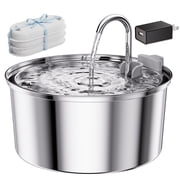FURCLAN 108oz/3.2L Stainless Steel Cat Water Fountain with 3 Filters, Dishwasher Safe Automatic Cat Fountain for Dogs & Cats, Quiet Pet Water Fountain for Multi