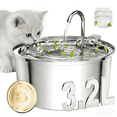 thumbnail image 1 of FWMB Cat Water Fountain, 108oz/3.2L Premium Stainless Steel Cat Fountain with 3 Filters, Automatic Pet Fountain Dispenser for Cats Dogs, Electric Drinking Fountain with Ultra-Quiet Pump, 1 of 11
