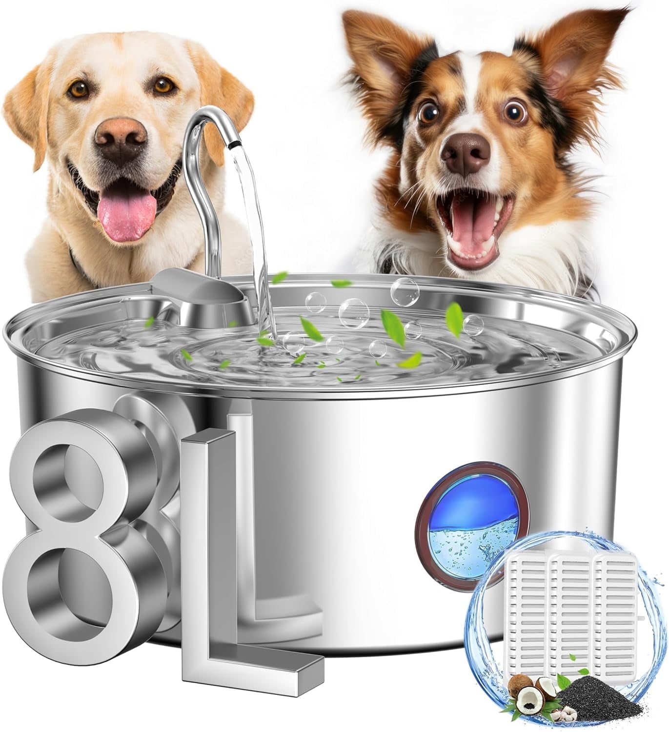 Stainless Dog Water Bowl / Fountain - dogs, & farm animals