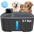 thumbnail image 1 of FWMB Quiet Dog Cat Fountain Water Bowl, 8L/2.2Gal Cat Dog Water Fountain, Pet Water Fountain with Visual Water Level, Automatic Water Dispenser for Pets Cat Large Medium Small Breed Dogs Pets,Black, 1 of 9