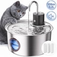 thumbnail image 1 of FWMB Wireless Cat Water Fountain Stainless Steel, 108oz/3.2L Pet Fountain, Battery Operated Cat Fountain, Automatic Water Dispenser for Cats and Dogs, 1 of 10