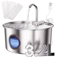 thumbnail image 1 of FWMB 108oz/3.2L Stainless Steel Cat Water Fountain with 3 Replacement Filters, Automatic Water Dispenser for Cat and Dogs, Electric Drinking Bowl Suitable for Multiple Pets, 1 of 11