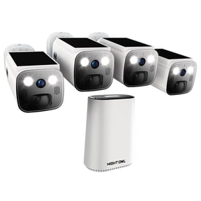 Night Owl Expandable Wi-Fi Security Hub with 64GB microSD Card and 4 Wire Free Solar 2K Deterrence Cameras