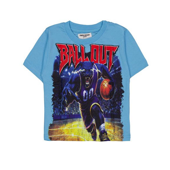 FWRD Baby Boys' "Ball Out" Graphic Basketball Panther Short Sleeve T-Shirt Color: blue Size: 12 months