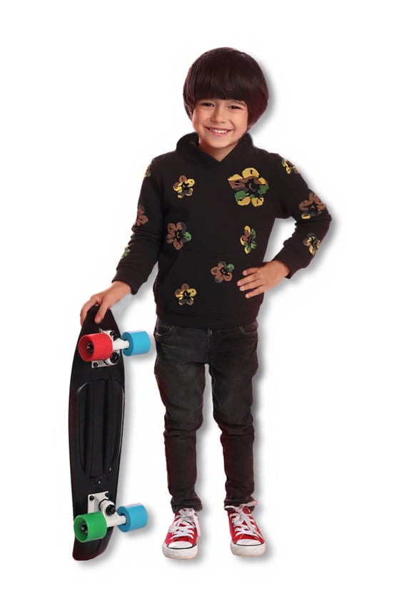 Boys' Camo Flower Hoodie Color: black camo Size: 3t