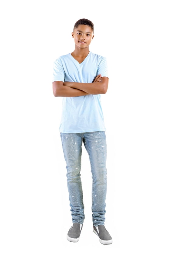 Boys' Crystal Slim Fit Jeans Color: ice blue Size: 12