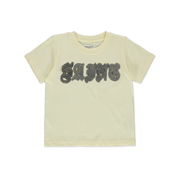FWRD Boys' Embroidered Saint Graphic T-Shirt Color: natural Size: 2t