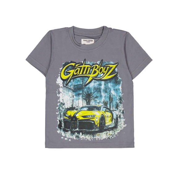 FWRD Boys' "Gatti Boyz" Short Sleeve Graphic T-Shirt Color: gray Size: 4