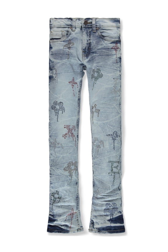Boys' Gem Stacked Slim Fit Jeans Color: ice blue Size: 5