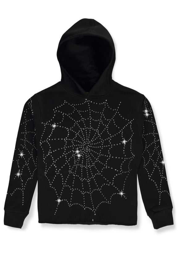 Boys' Rhinestone Stud Hoodie Color: black Size: 2t
