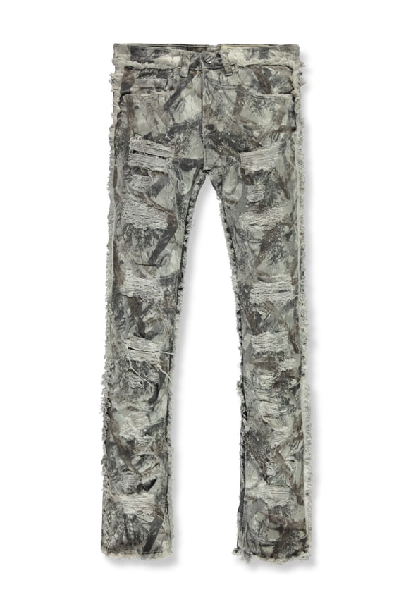 Boys' Stacked Camo Skinny Fit Jeans Color: gray camo Size: 3t