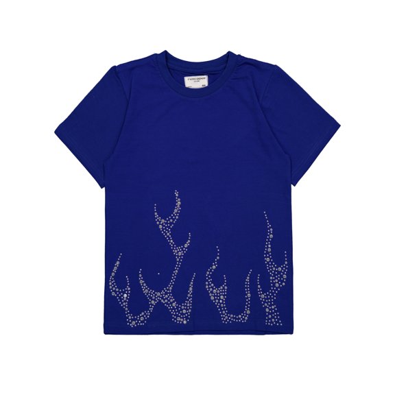 FWRD Boys' Studded Flame Decal Graphic T-Shirt Color: royal blue Size: 4