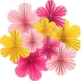 thumbnail image 1 of FWSA WRAPS Paper Flower Birthday Decoration, Paper Fans Party Decoration, Flower Wall Decor Set Of 9 (Pink, Yellow, Rose Pink), 1 of 6
