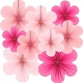 thumbnail image 1 of FWSA WRAPS Paper Flowers Fan Decoration for Wall, Birthday Party Decor, Hanging Paper Fans, Paper Flower Wall Decor Set of 9 (Light Pink, Pink, Rose Red), 1 of 7