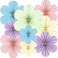 thumbnail image 1 of FWSA WRAPS Pastel Paper Flowers Decorations For Wall,Hanging Fans Floral Backdrop Decoration,Set of 9 Blue,Pink,Purple,Yellow, 1 of 6