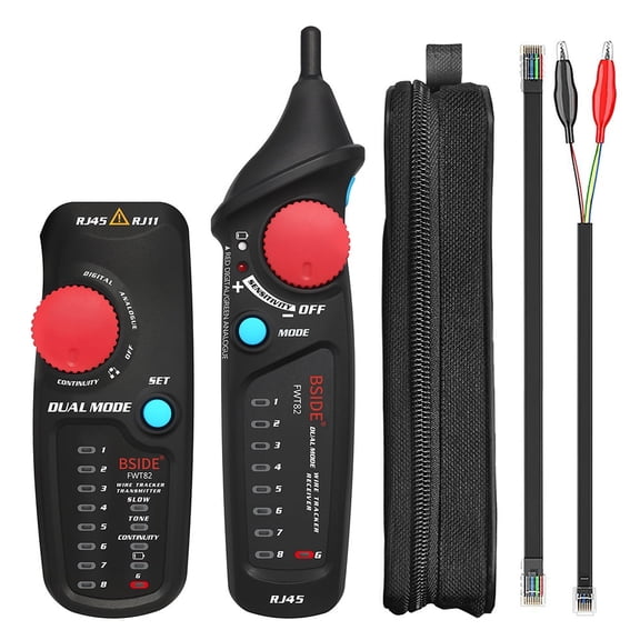 FWT82 Network Cable Tester Wire Tracker Dual Mode Rj45 rj11 Toner Ethernet LAN Tracer Analyzer Detector Line Finder for Phone, Ethernet, Video