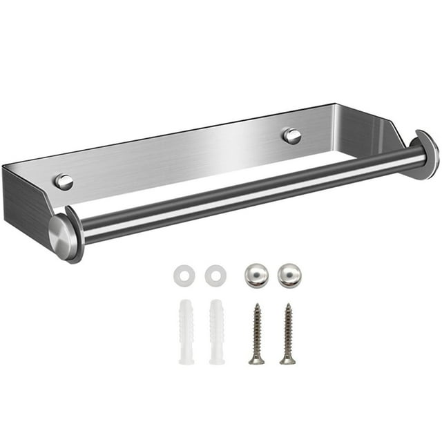 FWohh Clearance! Wall Mounted Stainless Steel Kitchen Roll Holder No