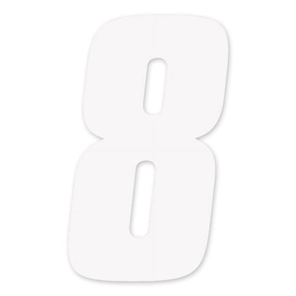 Factory Effex White 7" Number 8 Vinyl Plate Graphic for ATV, Off-Road & UTV (08-90098)