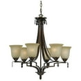 thumbnail image 1 of Cal Lighting 29" Six Light Chandelier in Gold Bronze-Color:Golden,Finish:Gold Bronze,Material:Glass,Shape:Round,Style:Lifestyle,Wattage:60WX3, 1 of 2