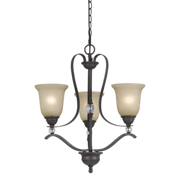 Cal Lighting 24" Three Light Chandelier in Organic Black