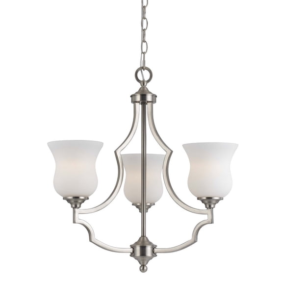 Cal Lighting Three Light Chandelier in Brushed Steel