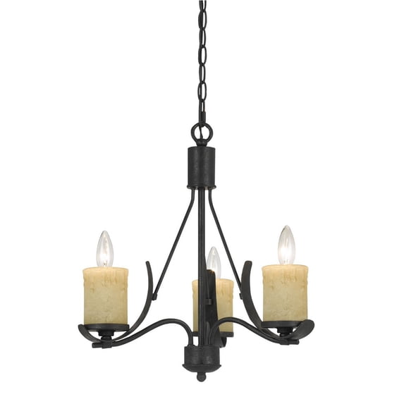 Cal Lighting Morelis 18" Traditional Metal Chandelier in Black Smith