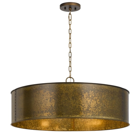 Cal Lighting Rochefort 5-Light Round Metal Chandelier in Distressed Gold