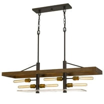 Cal Lighting Craiova 60W X 6 Pine Wood Island Chandelier