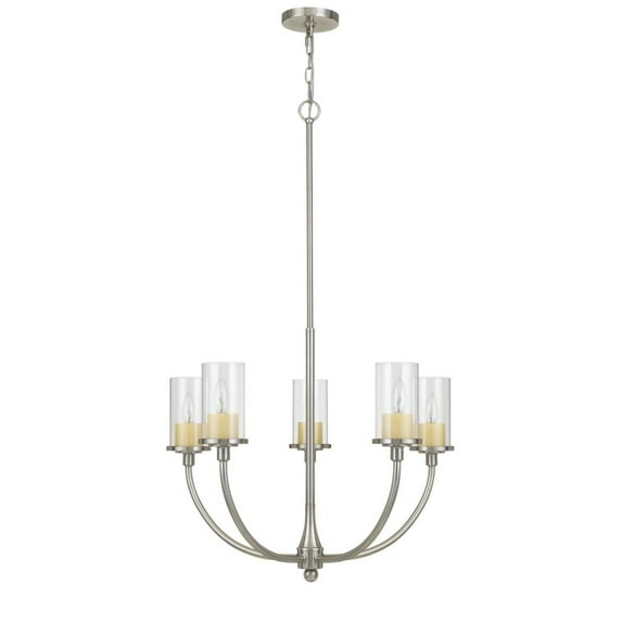 Cal Lighting FX-3714-5 Contemporary Modern Five Light Chandelier from Jervis Collection in Pewter, Nickel, Silver Finish, 26.50 inches