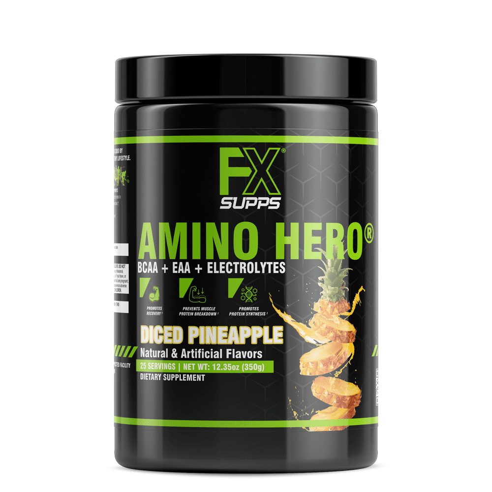 FX Supps Amino Hero BCAA Amino Acids Intra-Workout Powder, Diced Pineapple, 25 Servings