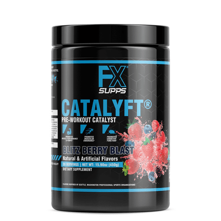 FX Supps Catalyft Pre Workout Energy Supplement, Blitz Berry Blast, 20 Servings