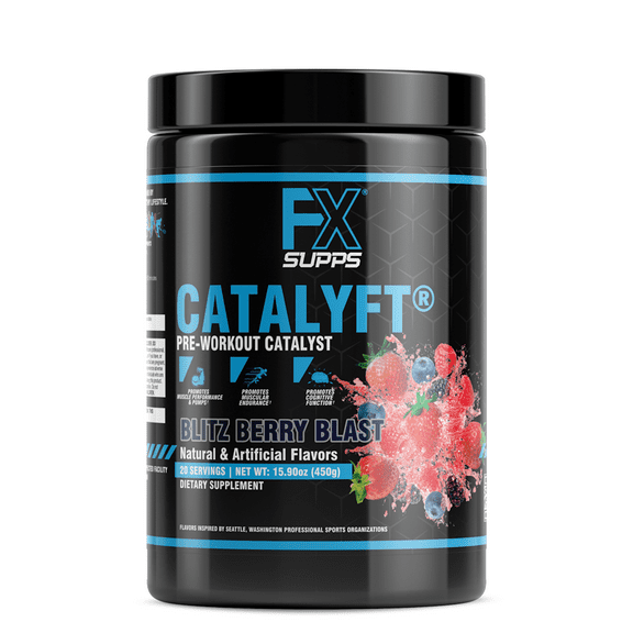 FX Supps Catalyft Pre Workout Energy Supplement, Blitz Berry Blast, 20 Servings