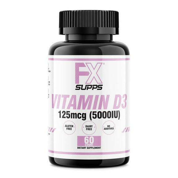FX Supps Vitamin D3 Softgels, 5000IU, 60 Count