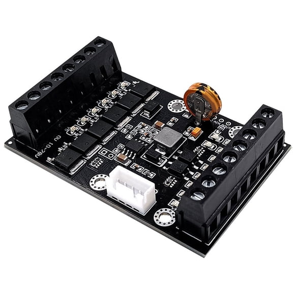 FX1N-14MT PLC Industrial Control Board PLC Module Analog Input / Output with Guide Rail Delay Relay Module,1 x PLC Industrial Control Board,Black
