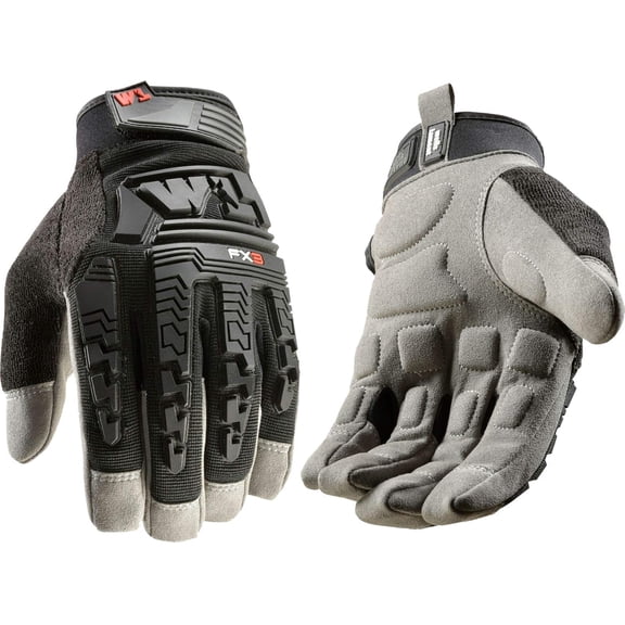 FX3 Extreme Dexterity Impact Protection Work Gloves Heavy Duty Construction Gloves for Men Synthetic Leather, D3O Technology, TPR Knuckle Padding, Adjustable Black - XL
