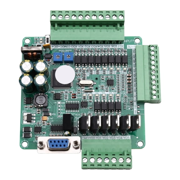 FX3U-14MT High Speed with Analog Programmable Controller PLC Industrial Board FX3U-14MT,1 * Plc industrial control board,Green