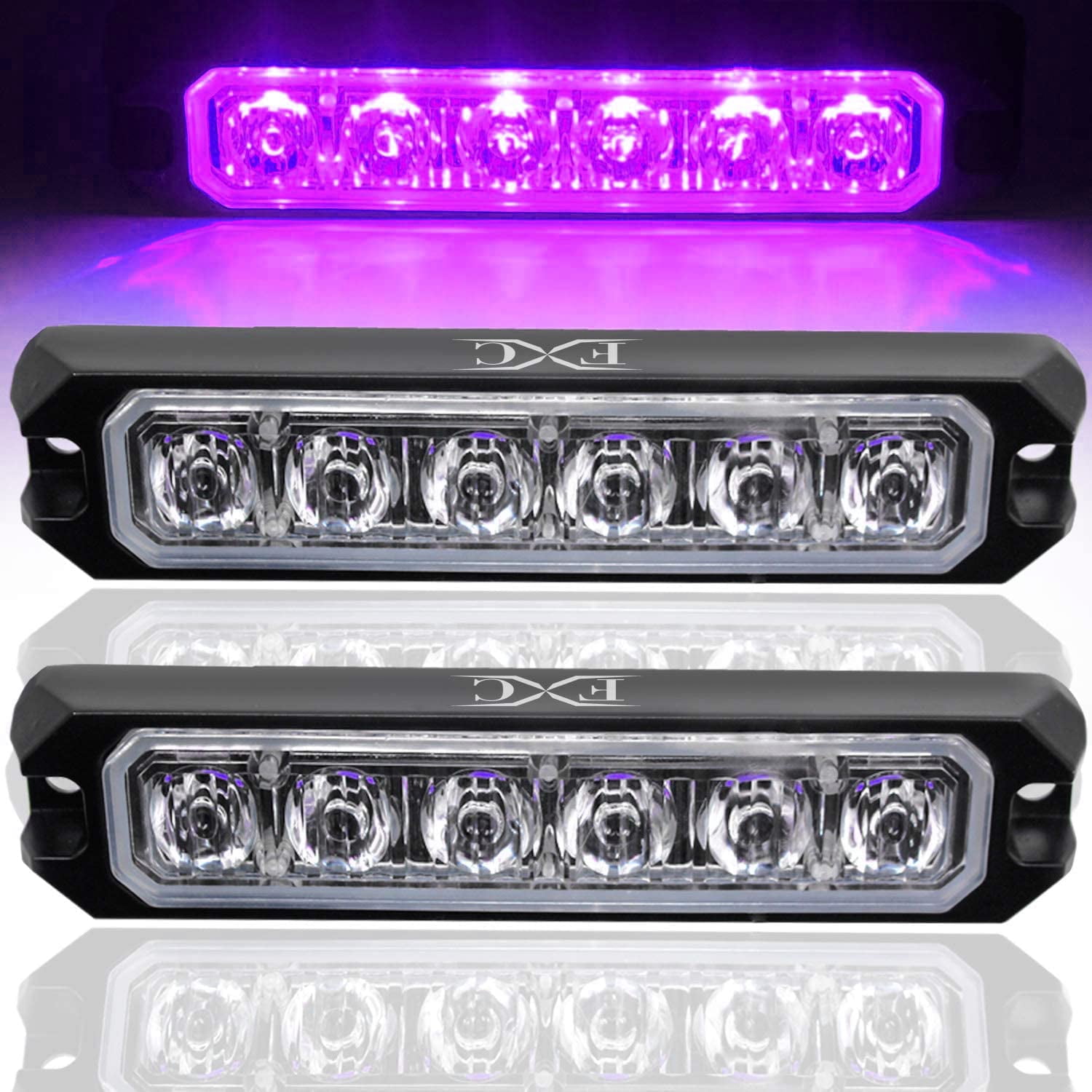 FXC 4-LED Strobe Lights For Trucks Amber Waterproof Emergency Beacon Flash Lights - View #4