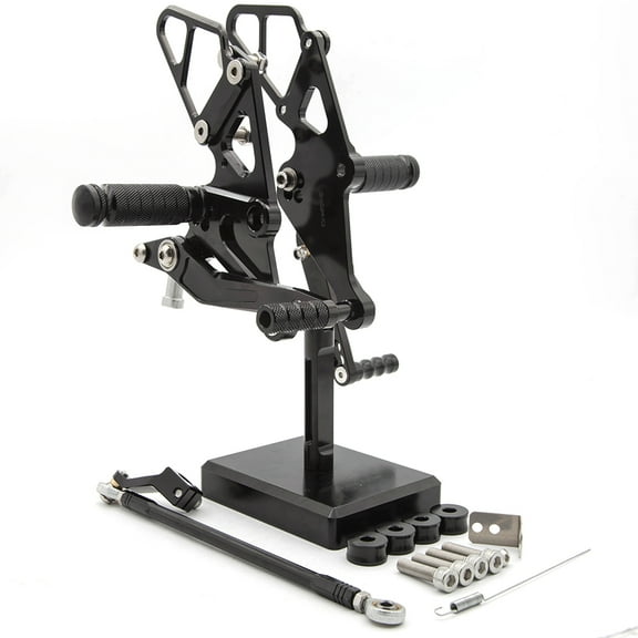 FXCNC CNC Billet Motorcycle Rearset Foot Pegs Rear Set Footrests Fully Adjustable Foot Boards Compatible with MT-07 FZ07 MT07 FZ-07 2013-2020, XSR700 XSR 700 2015-2018, Tracer 700 2018-2020